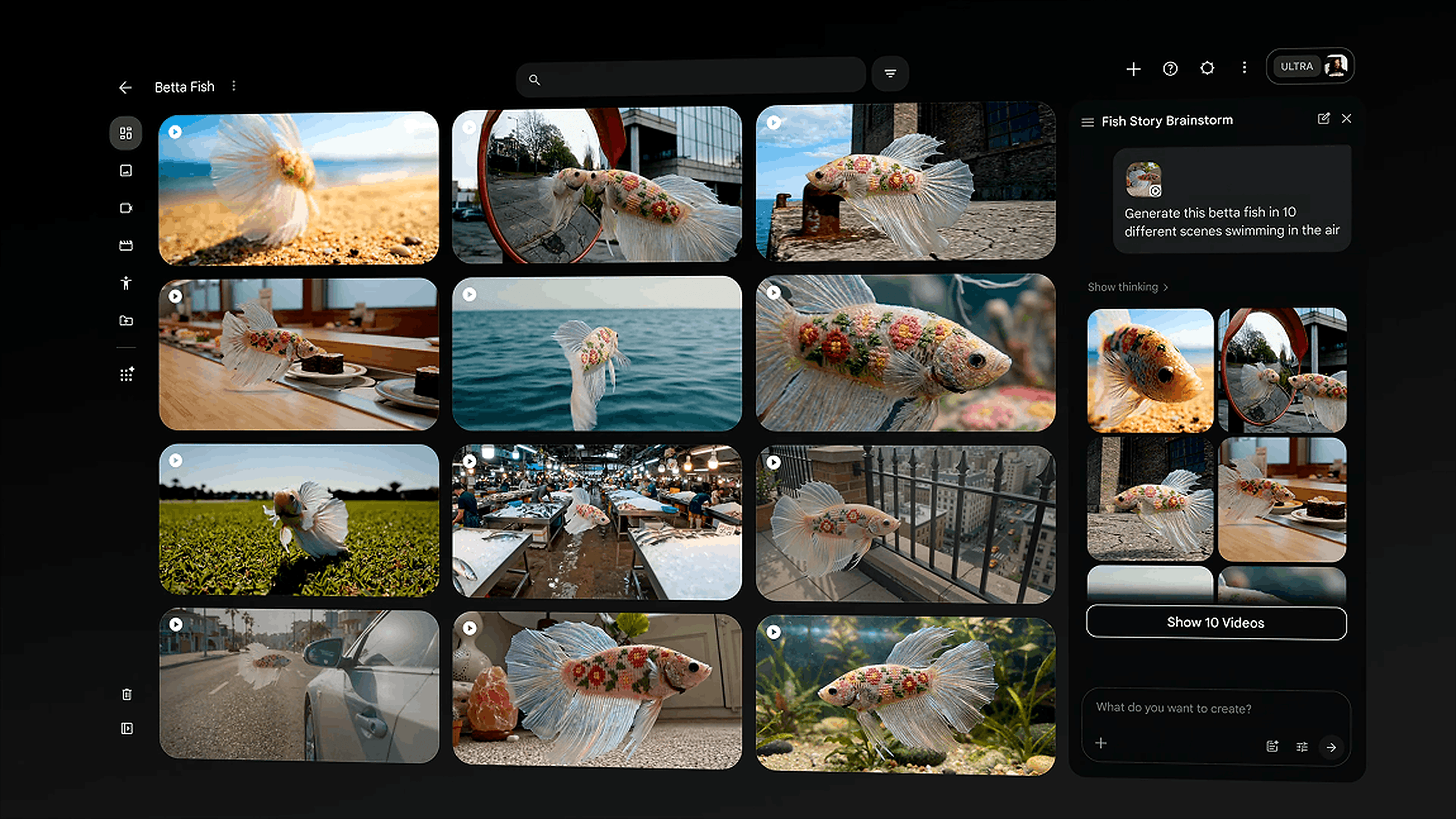 Betta fish creative studio interface preview